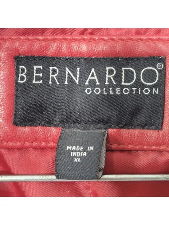 Bernardo Collection Women's Red Leather Blazer Jacket Size XL NWT - Picture 10 of 11